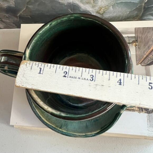 Brown's Pottery Handmade Arden NC Bacon Cooker Striped Glazed - Picture 8 of 10